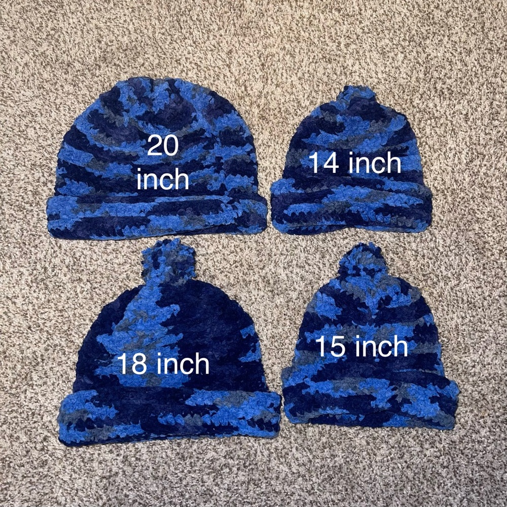 Blue Camouflage family Beanie Set